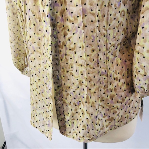 Christopher & Banks M Blouse Button down Polka Dot - Picture 9 of 9